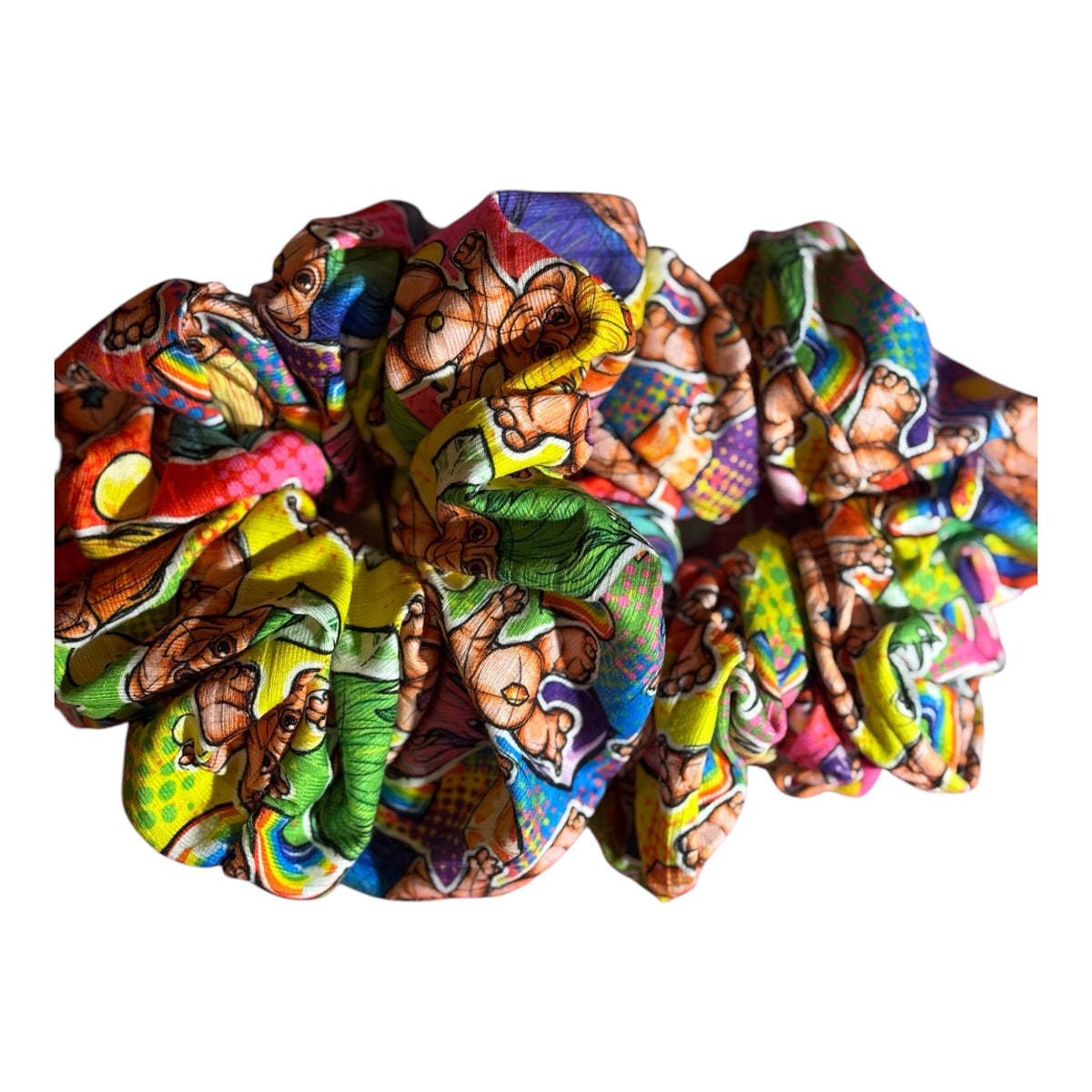 Rainbow Troll Jumbo Scrunchie